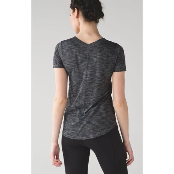 Lululemon womens Intensi-Tee sz 2 Heathered Navy grey Short Sleeve Top athletic - Picture 6 of 8